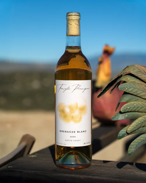 Famiglia Principini Grenache Blanc — golden watercolor label, South Coast California 2025